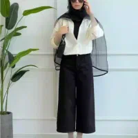 شلوار واید بگ قد90 شلوار کریشه قد110نونو