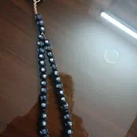 تسبیح نقره کوب دست ساز با چوب گردو.بی نظیر