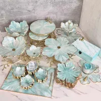 ظروف پذیرایی رزینی و ساعت رزینی دست ساز