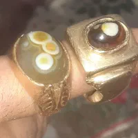 دو عدد انگشتر کهنه بابا غولی دست ساز  طلای کم عیار