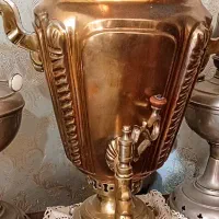 سماورذغالی تراشدارروس وسینی قلمدارومشربه قاجارظروف|کلکسیون اشیاء عتیقه|زنجان, |دیوار