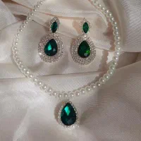 نیم ست،سرویس مروارید و گوشواره کریستالی