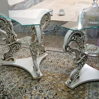 دوعدد میز عسلی سالم همراه شیشه