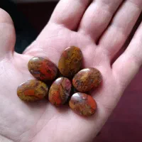 سنگ نگین عقیق شجر پاییزی فیروزه