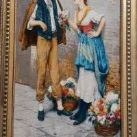 تابلو فرش جنس مرینوس دستباف چله ابریشم