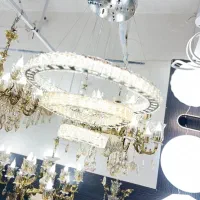 پخش لوستر کریستالی مربع و حلقه ای30%درصد زیر قیمت|لوستر و چراغ آویز|اردبیل, |دیوار