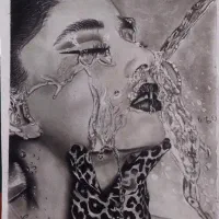 عکس باشما سیاه قلم باما|تابلو، نقاشی، عکس|مشهد, پروین اعتصامی|دیوار
