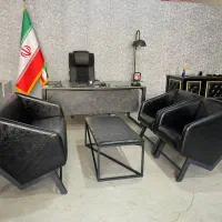 میز مدیریت پایه فلزی مبل اداری xصندلی شرکتی چرخدار