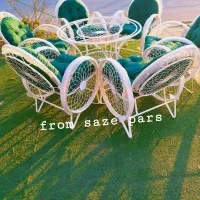 صندلی باغی فلزی دسته گرد