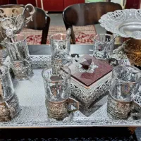 سرویس چای‌خوری کشکول و میوه خوری و آینه و شمعدان|صنایع دستی و سایر لوازم تزئینی|اصفهان, رزمندگان|دیوار