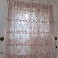 پرده حریر گلدوزی شده|پرده، رانر، رومیزی|تهران, وردآورد|دیوار