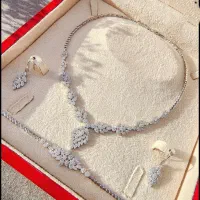 سرویس جواهر تمام نقره مدل اشک خوشه گندم