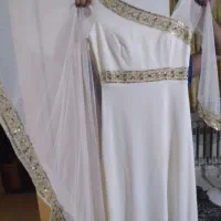 لباس مجلسی زنانه مدل یقه رومی - ساری هندی