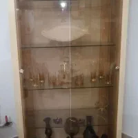 بوفه ویترین یا کمد دکور ام دی اف و شیشه 5طیقه