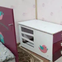 تخت کمد دومنظوره نوزادونوجوان،تشک،میز صندلی تحریر|تخت و سرویس خواب|اقلید, |دیوار
