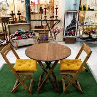 میز و صندلی تاشو دو نفره چوبی