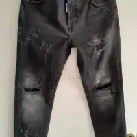 شلوار جین مردونه پتینه مشکی در حد