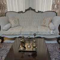 مبل استیل ۹ نفره به همراه میز ناهارخوری ۸ نفره