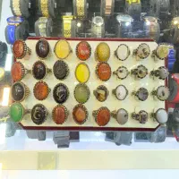 انگشتر نقره روس با سنگ عقیق و شجر