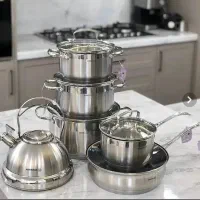 سرویس قابلمه استیل کرکماز ترکیه بهمراه کتری آکبند|ظروف پخت‌وپز|تهران, فتح|دیوار