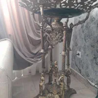 بوفه چوبی و جامیوه فلزی گالوانیزه طلایی