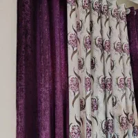 دو لنگه پرده پذیرایی مخمل|پرده، رانر، رومیزی|اهواز, امانیه|دیوار