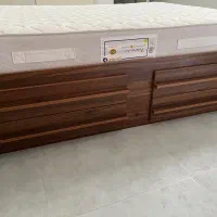 تخت‌خواب دو نفره ۱۶۰×۲۰۰ با کشو و باکس + تشک رویا|تخت و سرویس خواب|گرگان, |دیوار