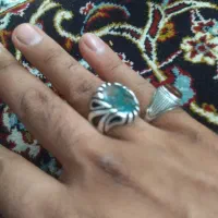 انگشتر فیروزه عقیق کبود حکاکی کاردست معاوضه