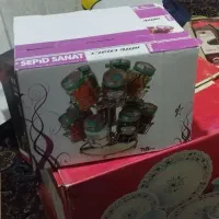 یک ست ۷ تایی پاسماوری و یک ست ۶ تایی جا ادویه نو|ظروف نگهدارنده، پلاستیکی، یک‌بارمصرف|خنجین, |دیوار