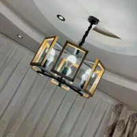 لوستر چوب و فلز مدرن و نئوکلاسیک|لوستر و چراغ آویز|رشت, بلوار گیلان|دیوار
