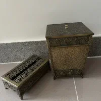 سطل وجای دستمال فلزی نو