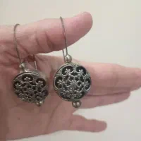 انگشتر وگوشواره آنتیک نقره قدیمی