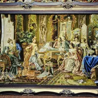 تابلو فرش پیانو زن ۱۰۰*۱۵۰