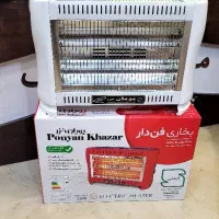 بخاری برقی پویان خزر پنج شعله فن دار سفید