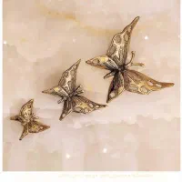 پروانه دیوار کوب سه تایی برنز|مجسمه، تندیس، ماکت|قدس, شهر‌قدس|دیوار