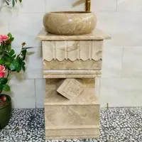 روشویی سنگی همراه با اینه