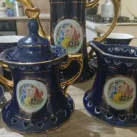 فروش ست چای یا شیر خوری قدیمی سورمه ای رنگ