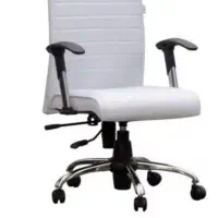 صندلی  چرخ دار چرمی با دسته های تنظیم ارتفاع