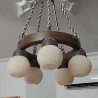 لوستر چوب روس اصلی ۵ شعله پذیرایی|لوستر و چراغ آویز|مشهد, فرهنگ|دیوار