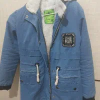 پالتو جین خز دار سایز ۴۰|لباس|لنگرود, |دیوار