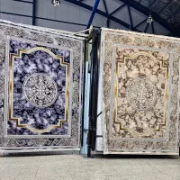 فرش آفرود ۱۰۰۰شانه زمرد کویر کاشان تراکم ۳۰۰۰نخی