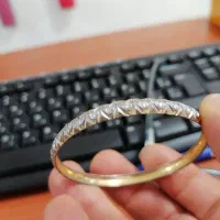 النگو نقره باآبکاری طلا بسیار زیبا