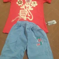 تیشرت شلوارک جنس خوب شلوارک لی دخترانه سایز ۵۵