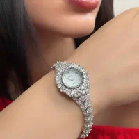 ساعت نقره جواهری عیار 925 همراه فاکتور