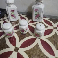 چایی دان ونمکدان گل قرمز