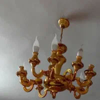 لوستر ۸ شعله آبکاری طلا