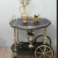 میز بار چوبی چرخی متحرک