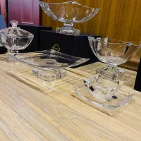 میوه خوری شیرینی خوری سرویس کریستال جا شمعی بوهمیا