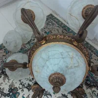 یه جفت لوستر ۶ شاخه چوبی خارجی|لوستر و چراغ آویز|ری, دولت‌آباد|دیوار