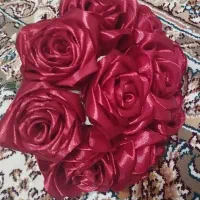 گل 10 شاخه مصنوعی زرشکی